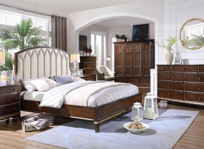 Bett 2x Nachttische Kommode Schlafzimmer Set Design Luxus neu 4tlg